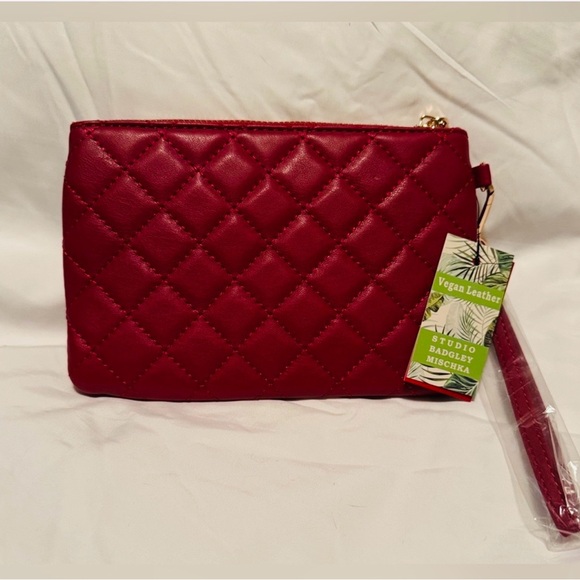Elegant Brick Red Quilted Women's Handbag 3pc Set - Picture 5 of 5